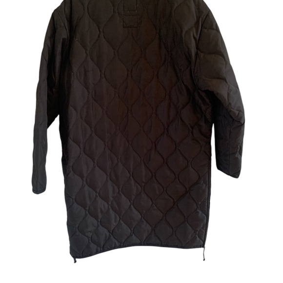 Taion Long Military Crew Neck Quilted Coat – Black (Size XL) | Lightweight, Warm - Picture 5 of 12